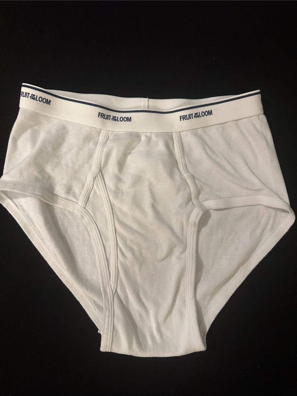 Fruit of the Loom White Men's Cotton Briefs with Branded Waistband